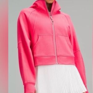 Lululemon Scuba Full-Zip Cropped Hoodie in Sonic Pink Size S
